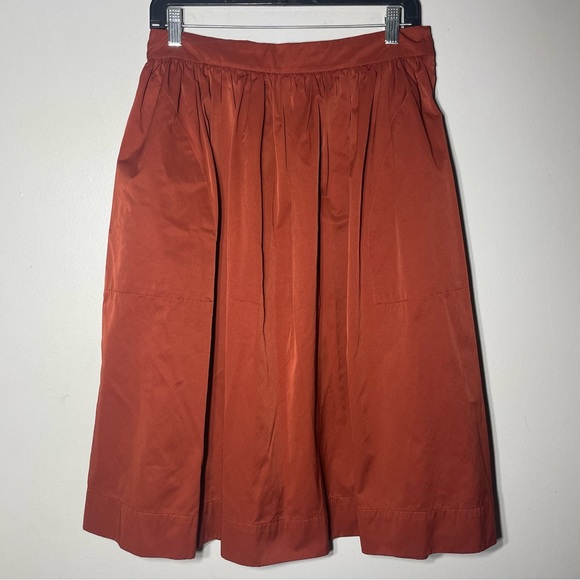 Zara Women’s Pleated Orange Skirt Size L - Picture 1 of 5